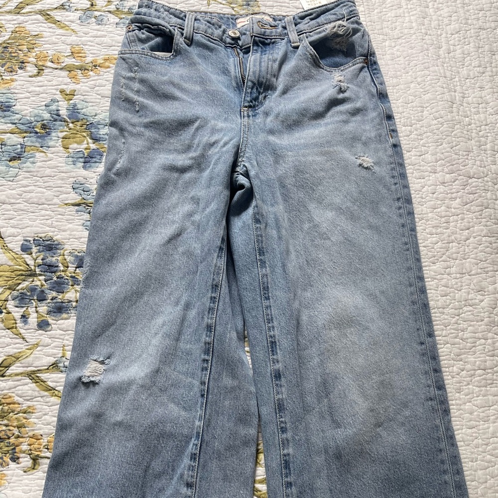 Guess Blue Ankle Wide Leg Jeans
